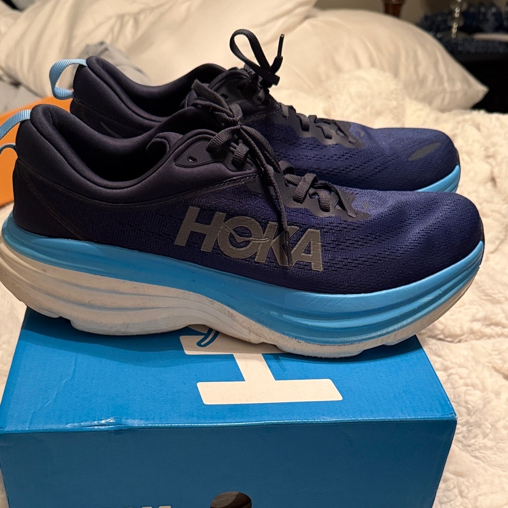 Hoka Men's Navy and Light Blue Athletic Shoes